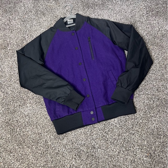 NIKE Bomber Wool Jacket Purple/Black Destroyer Jacket M - Picture 6 of 6